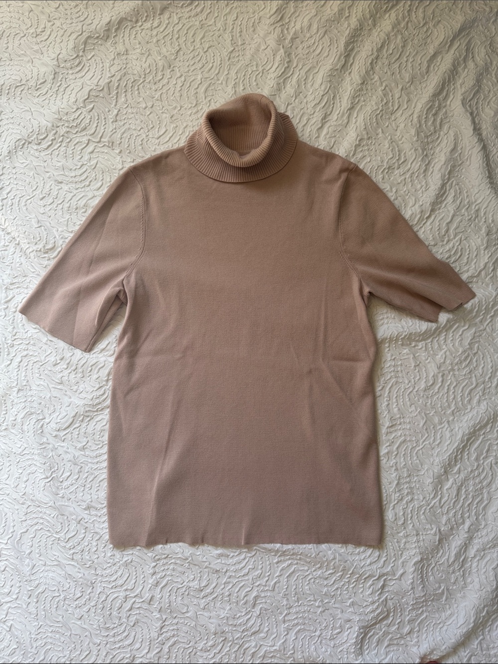 Anne Klein Dusty Rose Short Sleeve Turtleneck Sweater